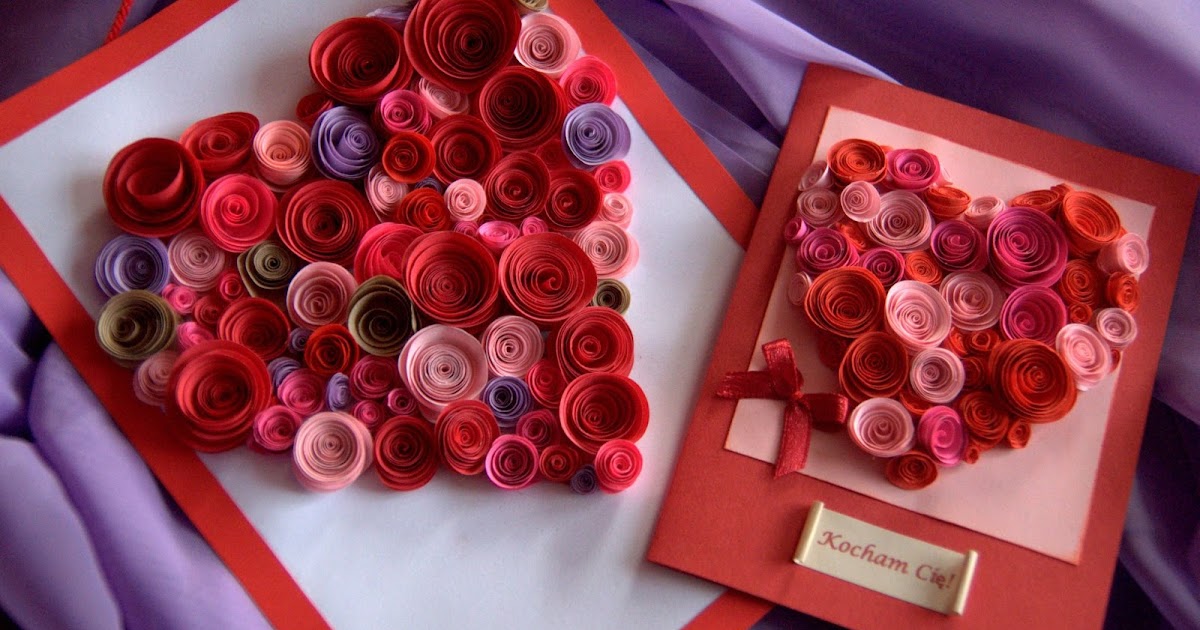 Piękna garderoba – zrób to sam Lubię Tworzyć: Kartka walentynkowa "serce" z papierowych zawijasów