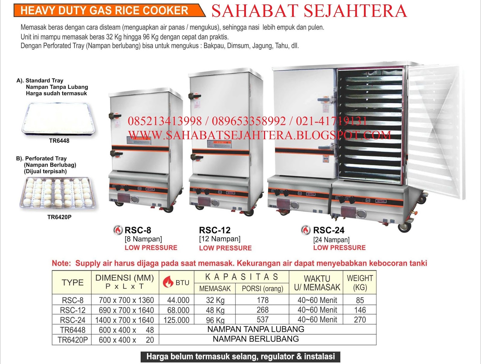 sahabatsejahtera HEAVY DUTY GAS RICE COOKER / HEAVY DUTY GAS RICE STEAMER
