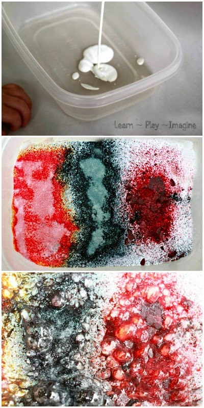 How to make tempura paint erupt without any baking soda or vinegar - this is so cool!