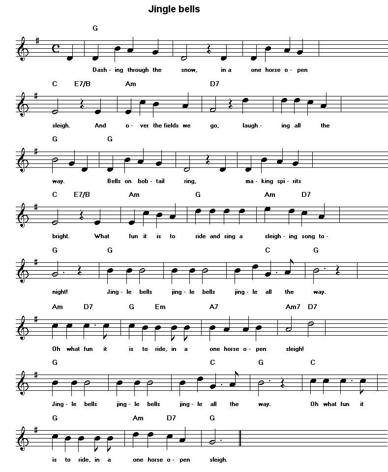 Jingle Bells Piano Chords Chords