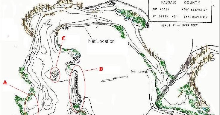 Monksville Reservoir Fishing Map Sussex County Fisherman: Planning Monksville Reservoir