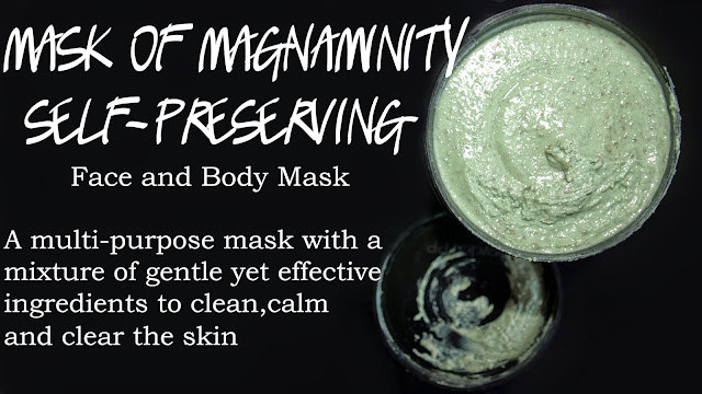 LUSH oxford street COSMETICS- Mask of Magnaminity Review - self-preserving acne face and body mask 