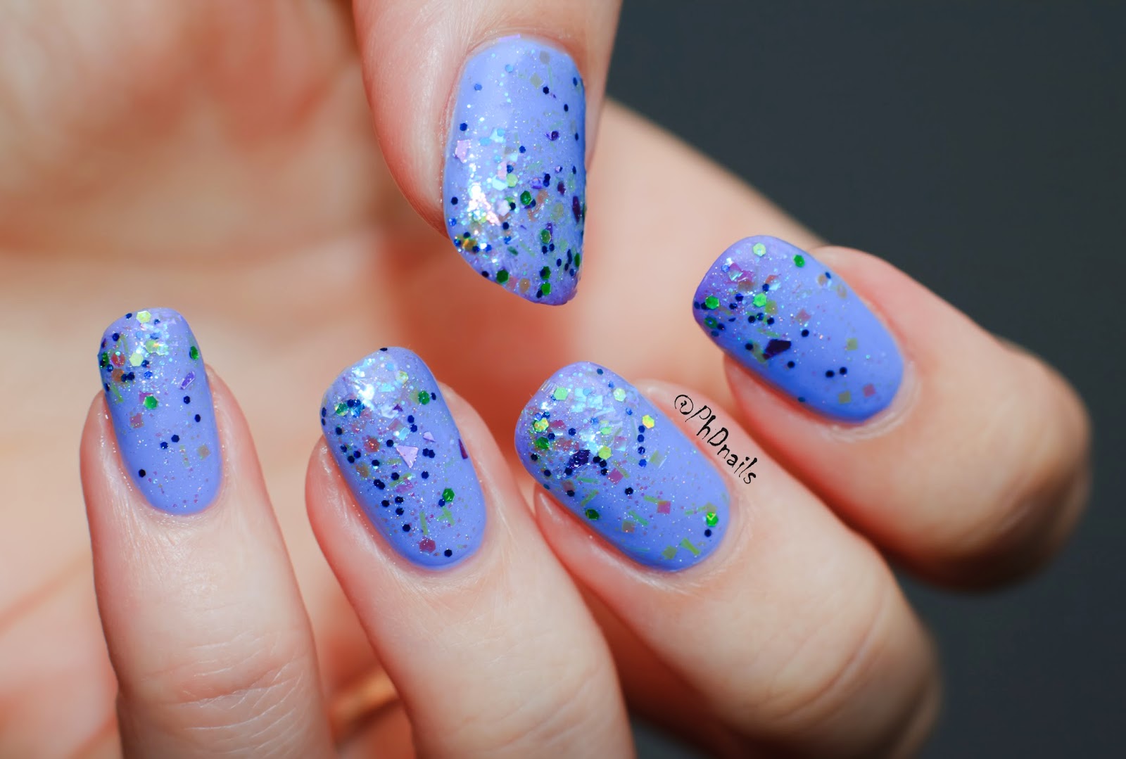 PhD nails 30 Days of Colour Enchanted polish Freeze machine swatch
