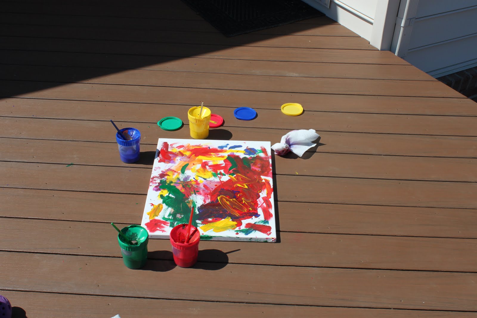 Playing House Toddler Art Painting on Canvas