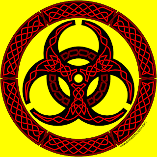 Biohazard symbol knotwork- blank coloring page available