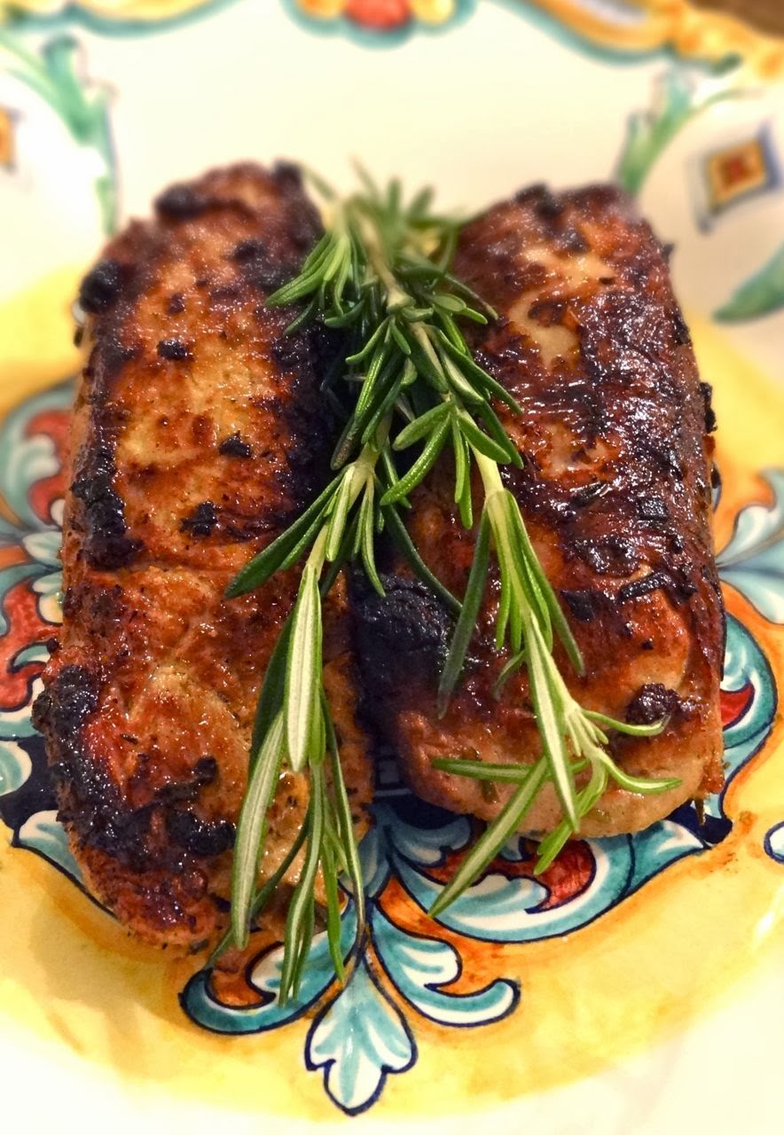 Scrumpdillyicious Rosemary & Mustard Pork Tenderloin with Rapini