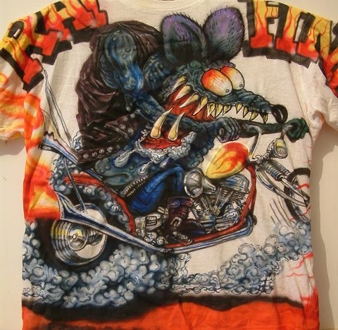 Airbrush art on T shirt.