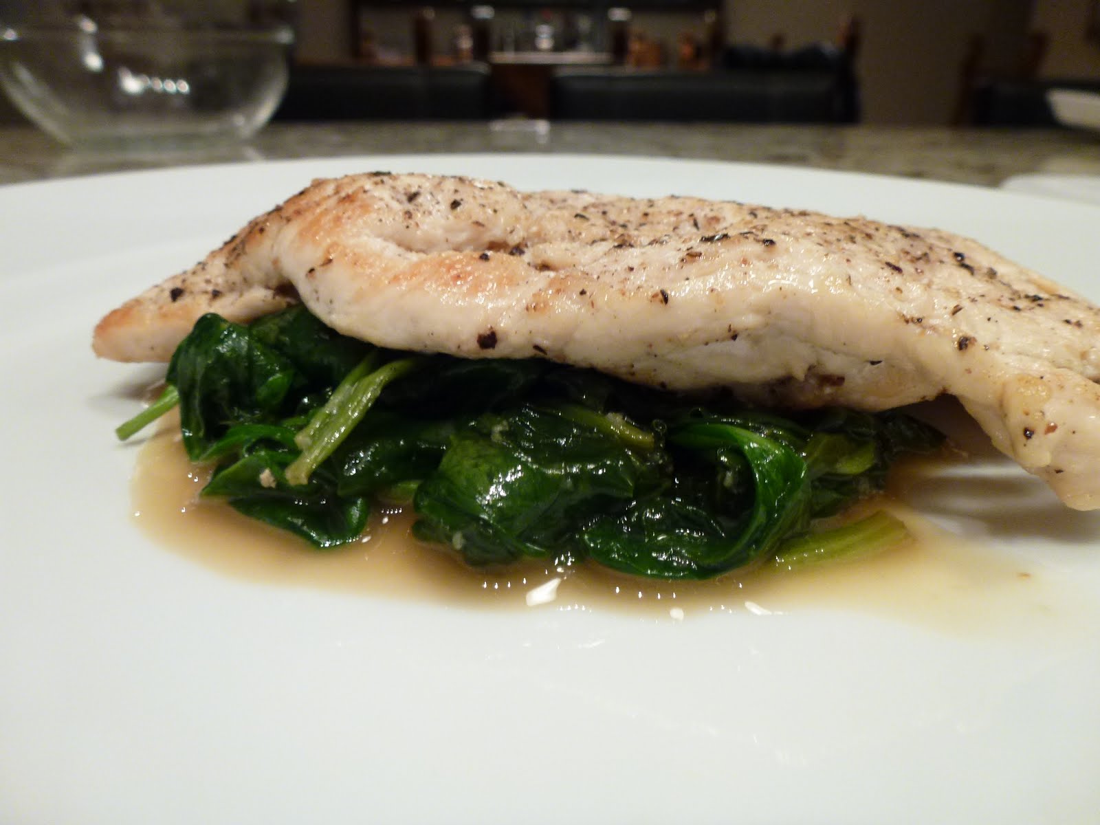 Hardly Housewives Lemon Chicken Paillard with Pancetta and Spinach