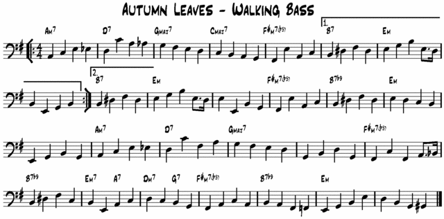 how to attack jazz on bass diagram band autumn leaves bass sheet music