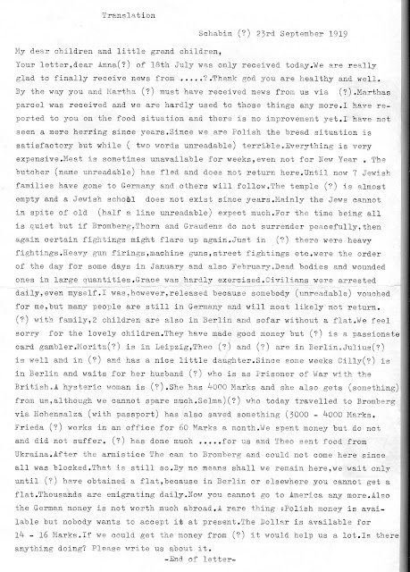 1919 German Letter from Alexander Braunhart to Anna Braunhart Tulman