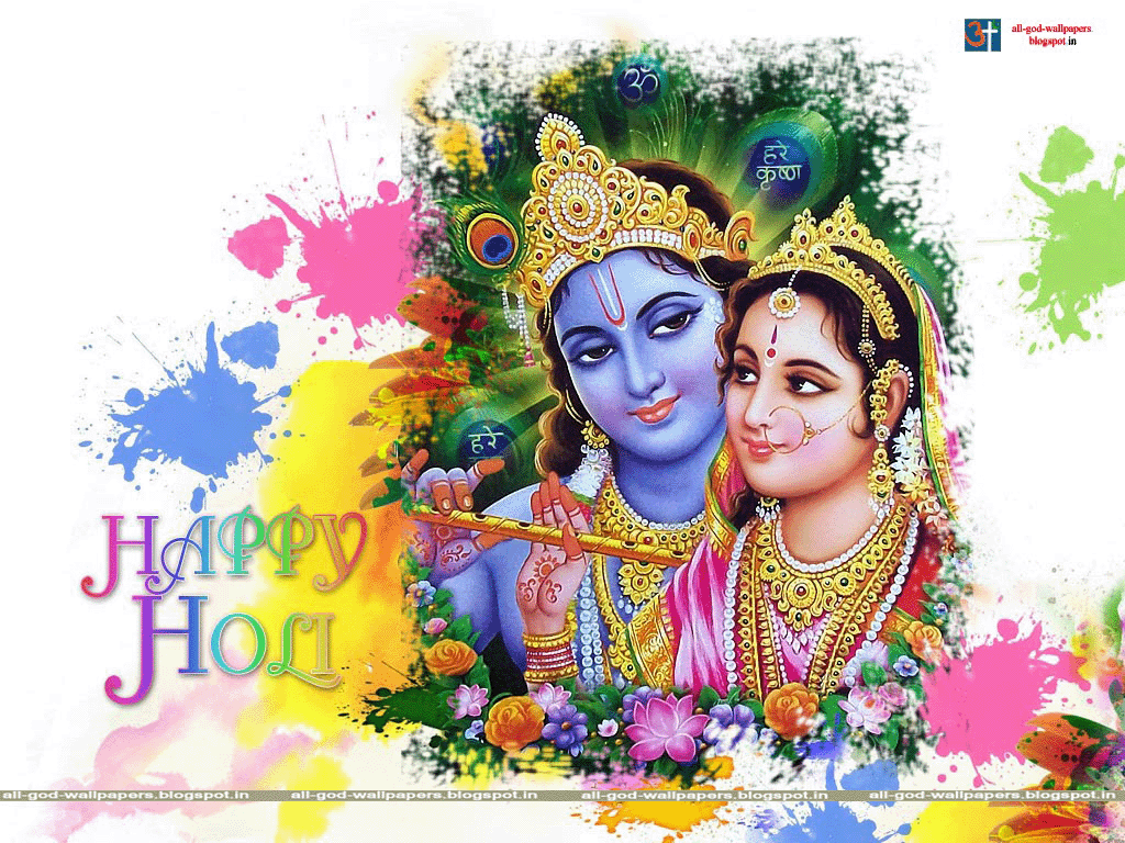 Buy Radha & Krishna Playing Holi At Vrindavan Painting at 