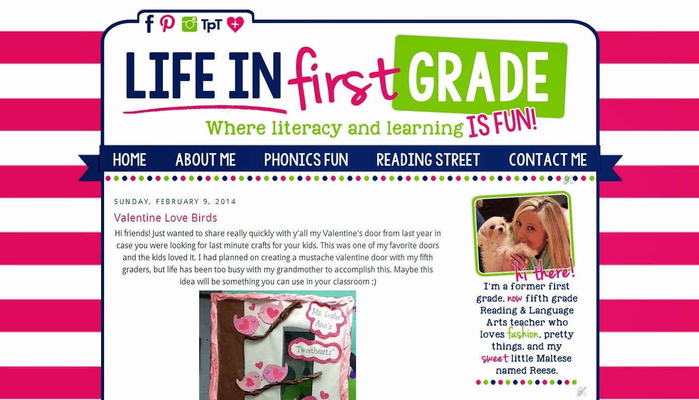 Designs By Kassie Life in First Grade blog design