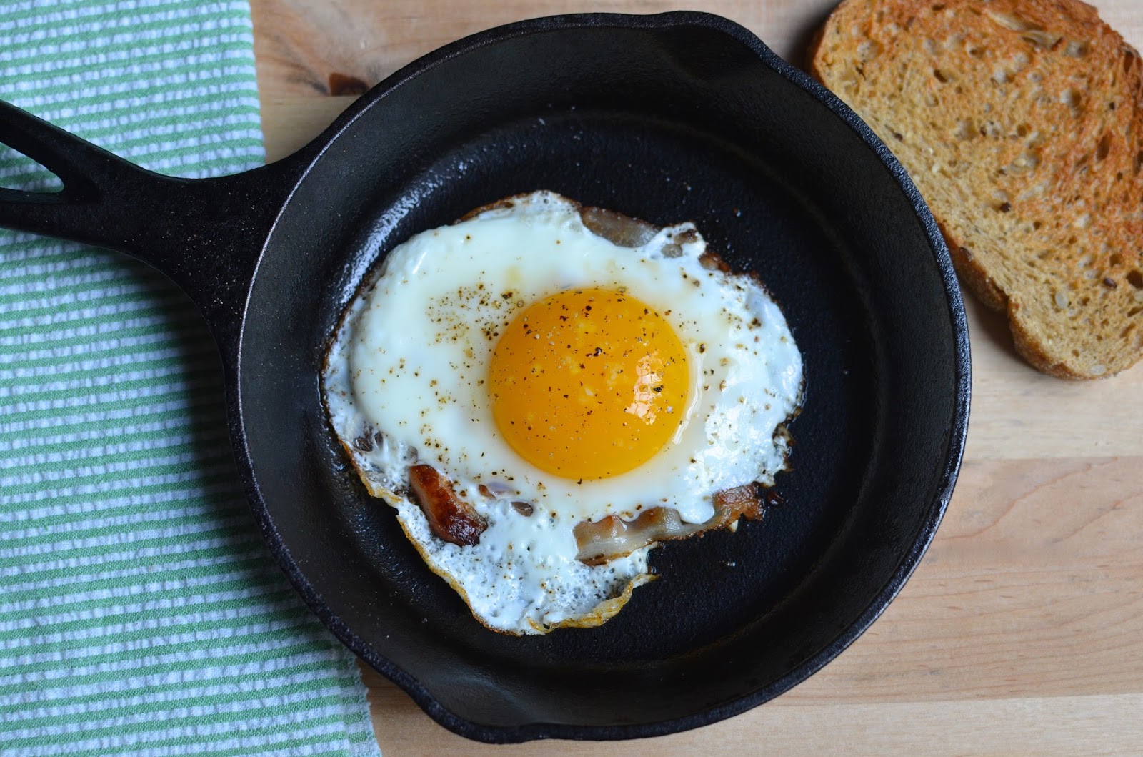 Playing with Flour Pancetta fried egg
