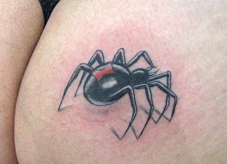 Black Widow Spider Tattoo on Buttocks