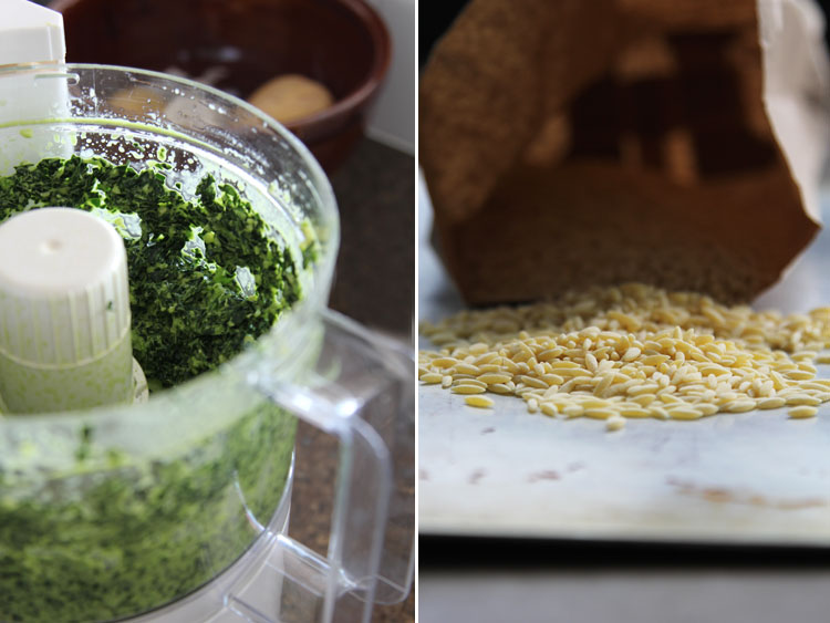 Flourishing Foodie Orzo with Kale Pesto