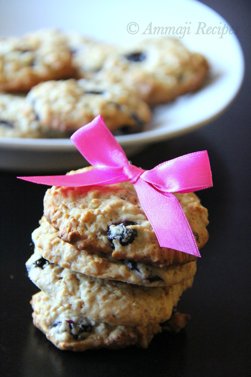 Eggless Honey Oatmeal Blueberry Cookies Indian Food Recipes Ammaji