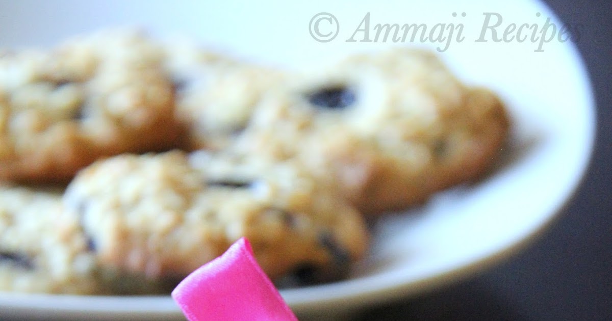Eggless Honey Oatmeal Blueberry Cookies Indian Food Recipes Ammaji