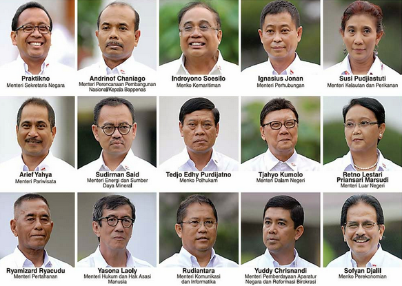 Berikut adalah daftar nama 34 menteri kabinet kerja Presiden Joko Berikut adalah daftar nama 34 menteri kabinet kerja Presiden Joko