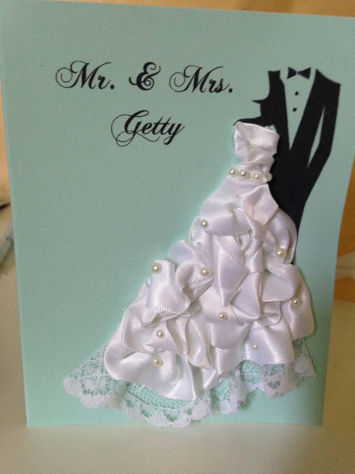 The Joy of Scrapping: Personalized Wedding Dress Cards