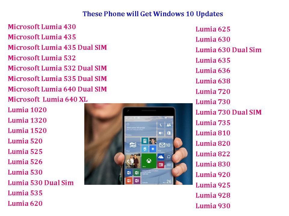 learn new things these phones will get windows 10 updates
