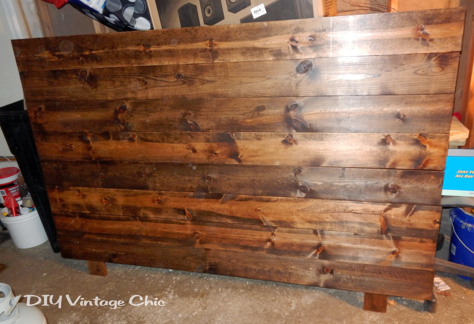 DIY Vintage Chic DIY Rustic Headboard for under 50 and it only