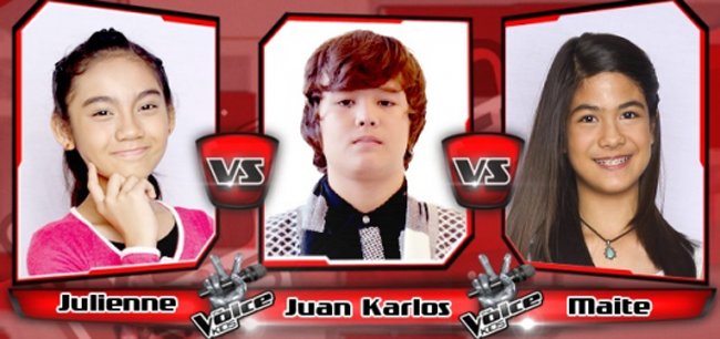 Karlos Won Over Julienne and Maite on The Sing-offs for The Voice Kids Philippines Karlos Won Over Julienne and Maite on The Sing-offs for The Voice Kids Philippines