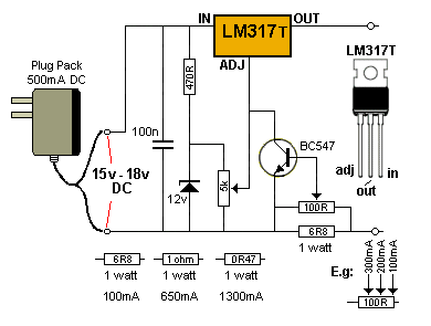 Adjustable Voltage and Variable Current Limiter Circuit Diagram