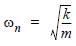 Circular Natural Frequency Units of circular natural frequency are in radians per minute.