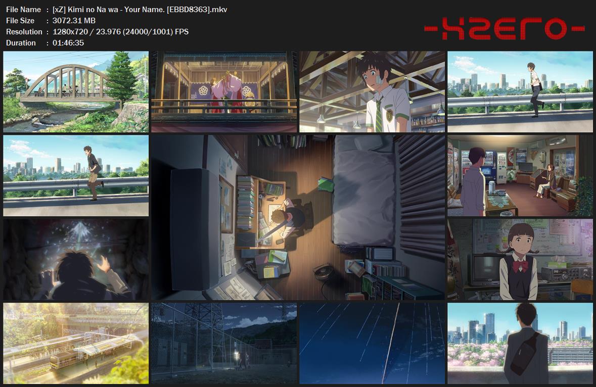 Kimi no Na wa. Capturas de Kimi no Na wa.