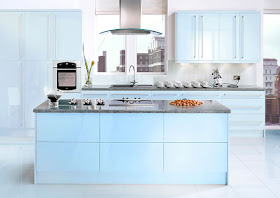 blue modular kitchen cabinets