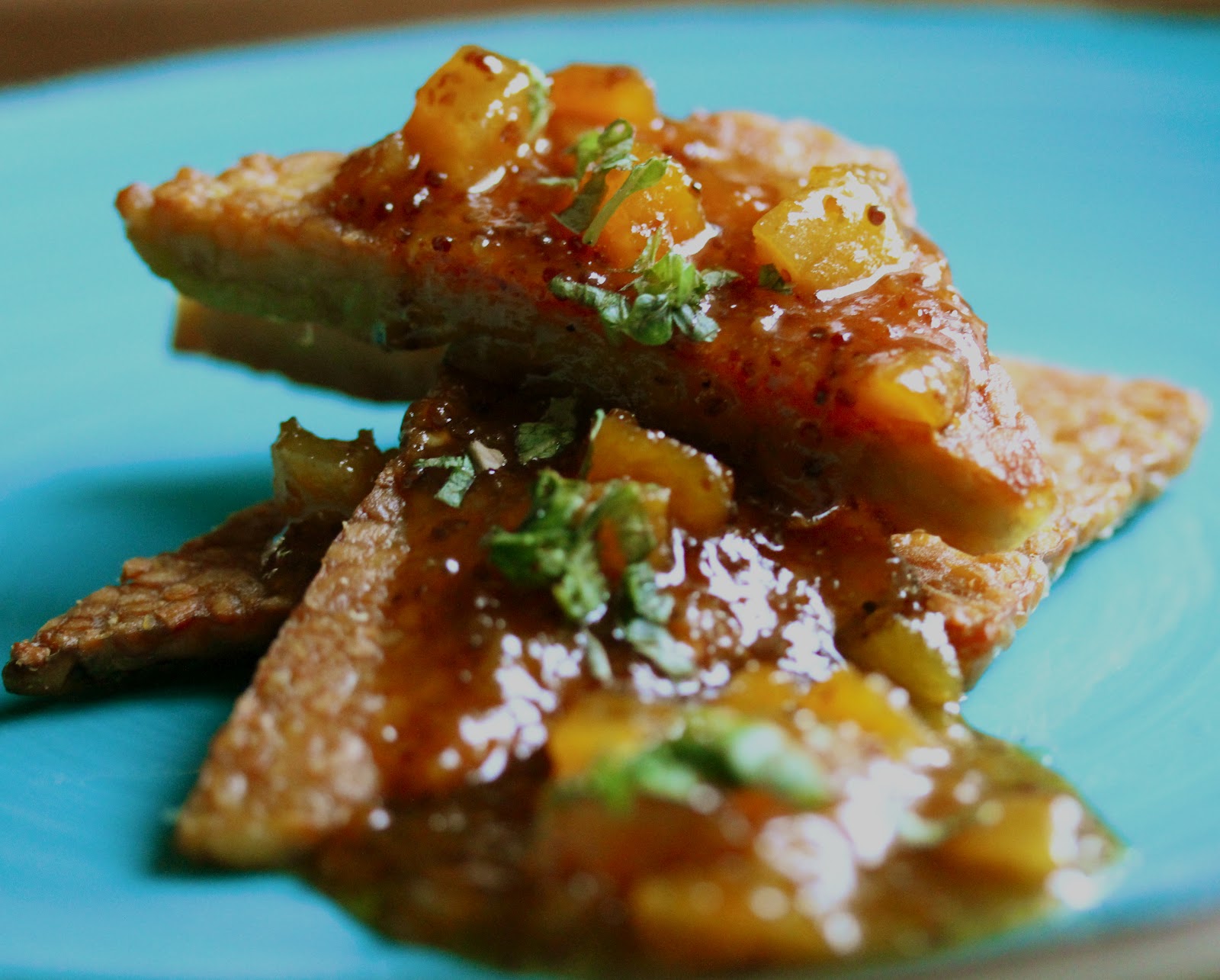 Smith's Vegan Kitchen Fried Tempeh with Apricot Mustard
