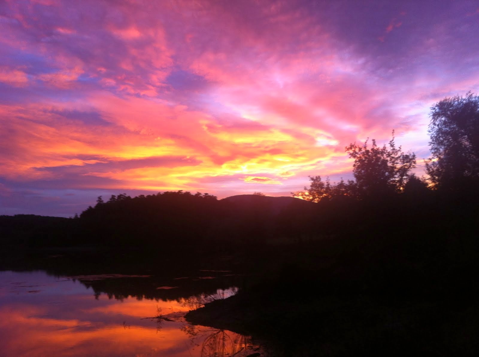 coucher de soleil sur le lac