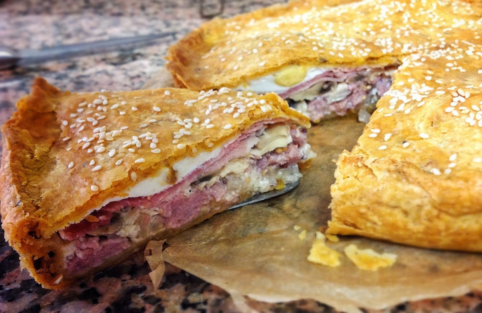 Mrs C's Recipe Corner Sausage, Mushroom, Bacon & Egg Pie