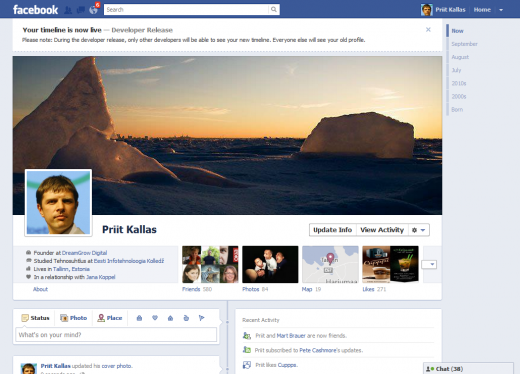 Facebook timeline