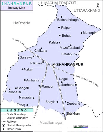 Map Of Saharanpur District Up Rail-Map-India: 01.12