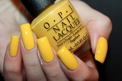 Swatch of the yellow nail polish  "I Just Can't Cope-Acabana" from O.P.I.