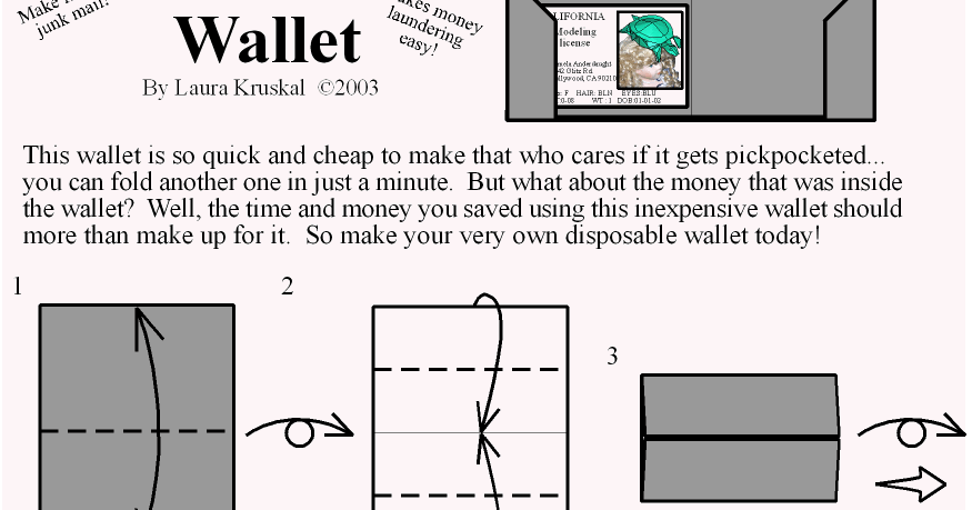 Oct 03, · To make a paper wallet, start with a sheet of printer paper and fold it into eighths. Then, unfold the paper, rotate it so you have 1 horizontal crease and 3 vertical creases, and make a 1 inch cut into each vertical crease. Next, fold the left side of the paper to the last vertical crease before bringing the top and bottom edges likefastdownload39.ga: K.