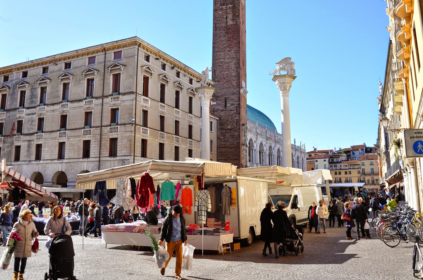 The Thursday market at Piazza dei Signori, Vicenza, Italy