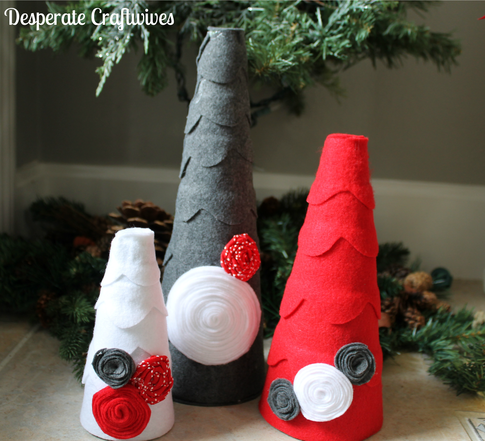 Desperate Craftwives Felt Cone Christmas Trees