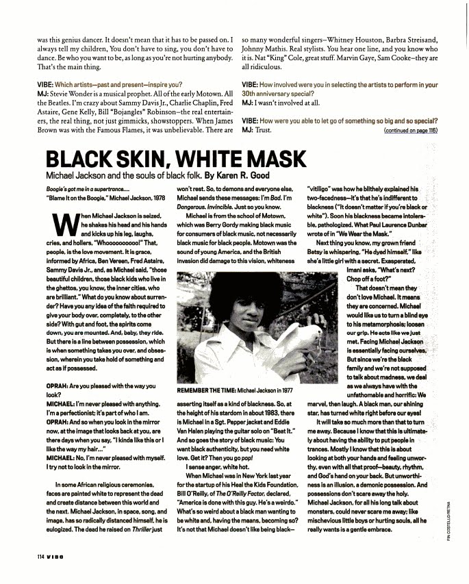 Thoughts Of Michael J Jackson Vibe March 2002