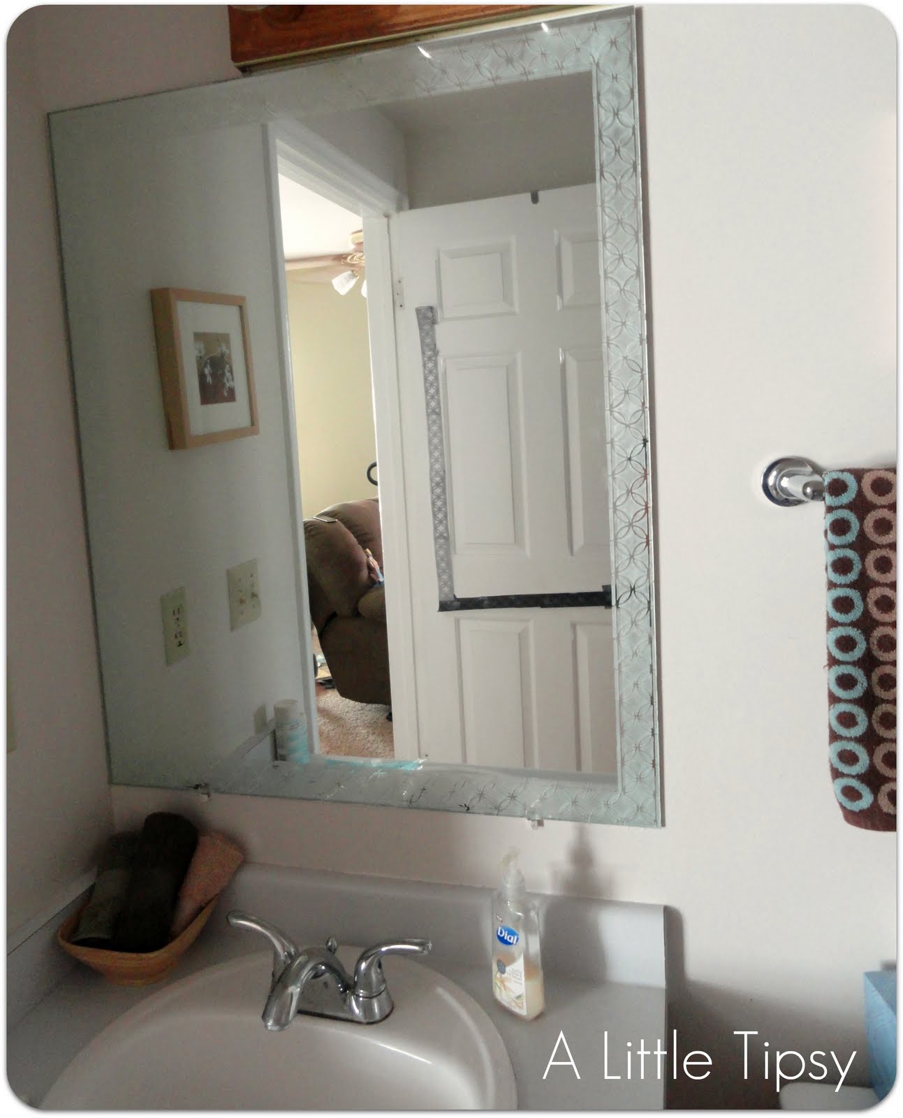 Frosted Mirror with Martha Stewart Paint A Little Tipsy