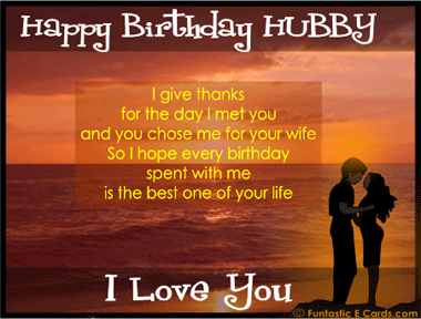 Sms with Wallpapers: Birthday wishes to husband