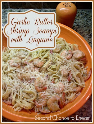Garlic Butter Shrimp Scampi with Linguine from Second Chance to Dream