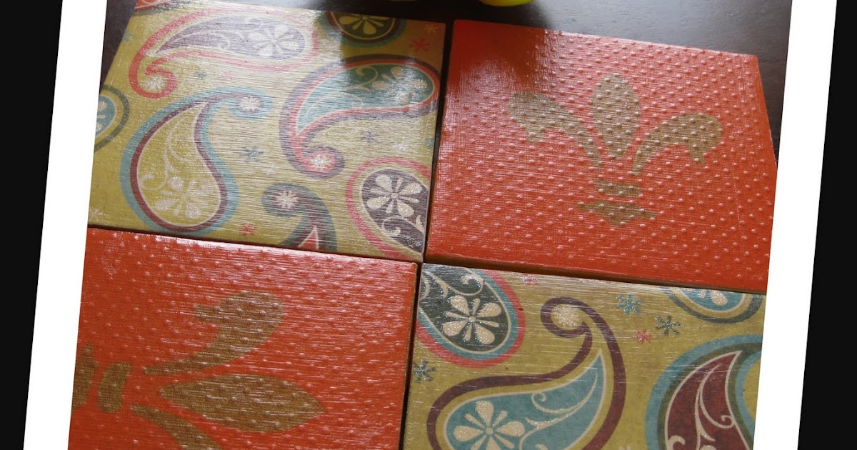 ethnically chic Decoupage Coffee mug coasters...my latest DIY