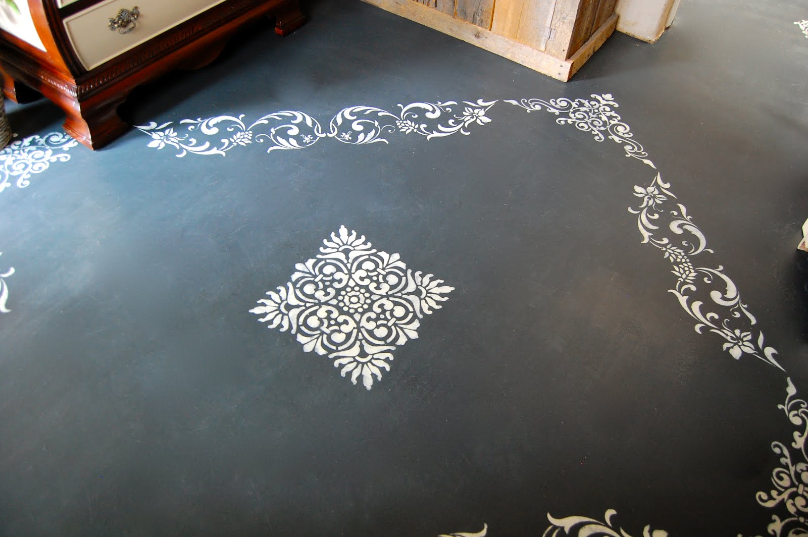 Shades of Amber Chalk Paint Floors and Lacquer