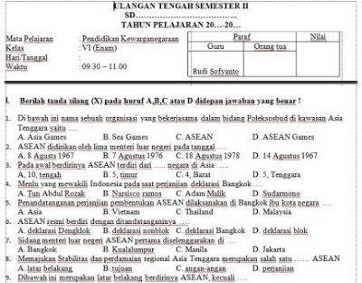 Soal Ipa Kelas 6 Sd Mid Semester 2