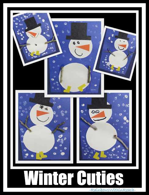 photo of: Winter Cutie Snowmen with Sticks for Arms via RainbowsWithinReach Winter RoundUP