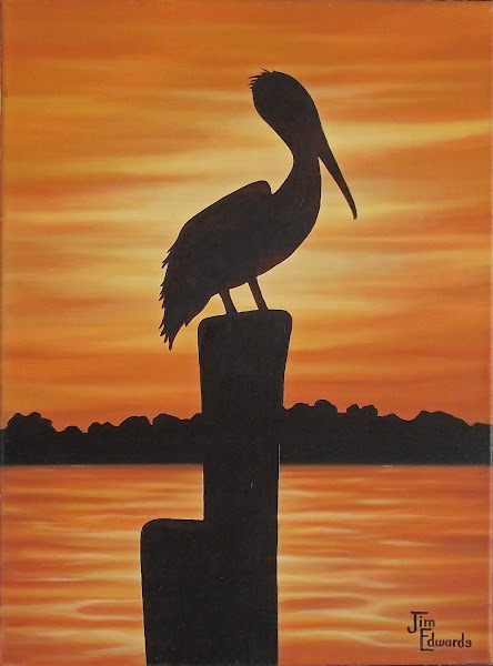 Pelican in Sunset 12 x 16