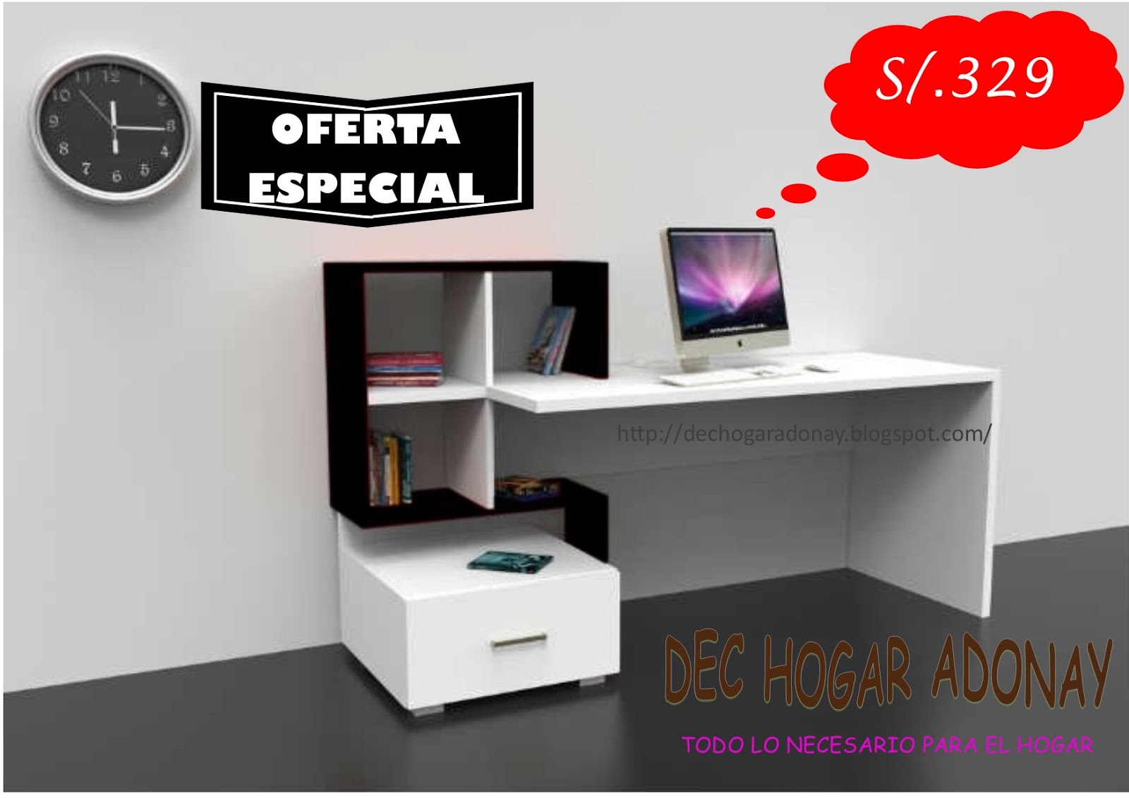 MUEBLES DE MELAMINE Y MADERA EN GENERAL: ESCRITORIO MODERNOS DE