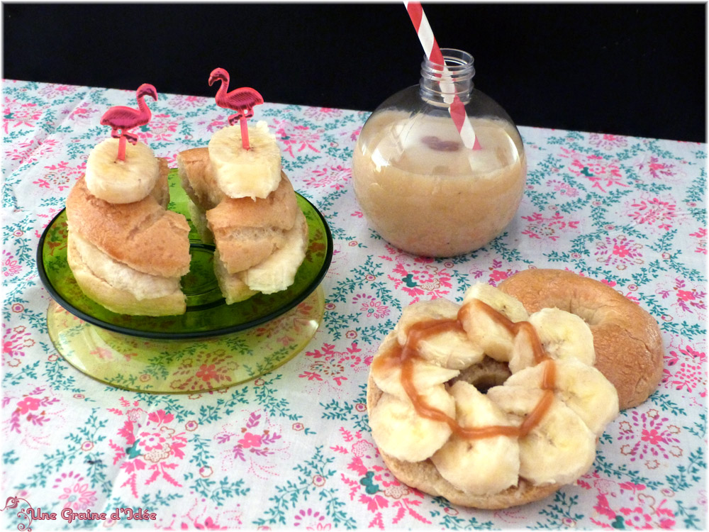 Bagels & Smoothie {Banane, Caramel au Beurre Salé} Une Graine d'Idée